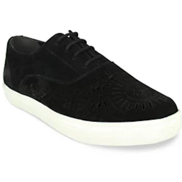 NAUGHTY Monkey Kaleidoscope Black Suede Perforated Lace Up Sneakers Size 6.5 - Picture 1 of 15